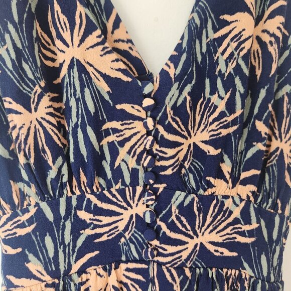 Madewell V-Neck Wide-Leg Jumpsuit Oasis Palms Print Summer Onepiece Size 00 - Picture 4 of 10